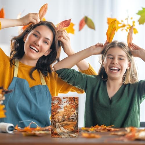 FYSUIMU 24 Pack Fall Cards Greeting Cards with Envelopes Stickers Autumn Leaves Pumpkin Truck Blank Note Card for Thanksgiving Harvest Party Supplies, 4 x 6 Inch