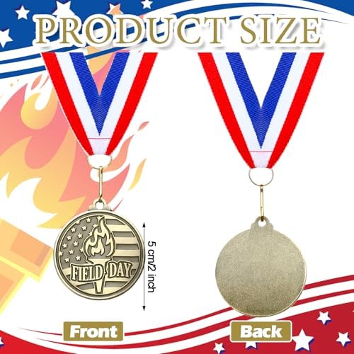 20 Pcs 2'' Awards Medals Bulk Winner Medals with Neck Ribbons Metal Trophy Award Prize Gift for Tournaments, Competitions, Party, Kids and Adults