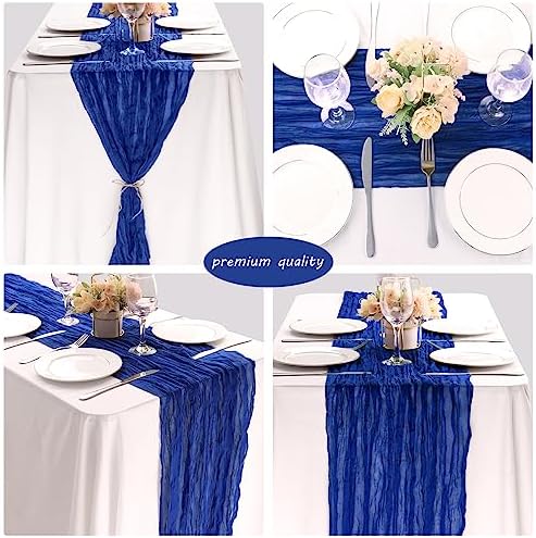 35x72 Inch Royal Blue Cheesecloth Table Runner Wedding Birthday Decor