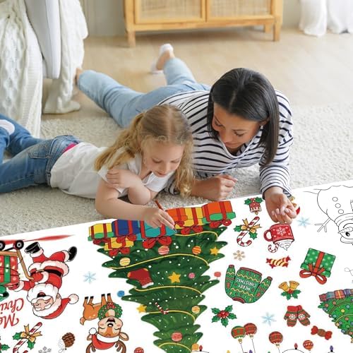 Christmas Coloring Tablecloth, 30 x 72 Inches
