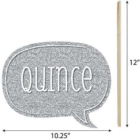 Quinceanera Teal - Sweet 15 Photo Booth Prop Kit, DIY Props - 20pc
