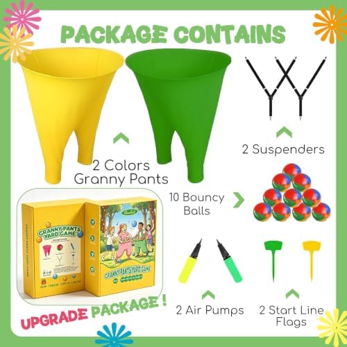 Granny Pants Yard Game, Tossing Games with Bouncy Balls & Pump
