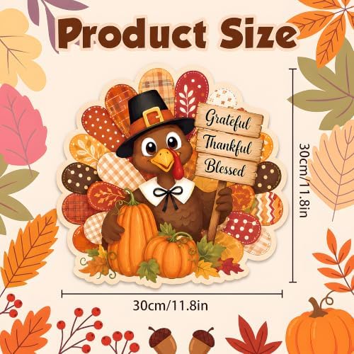 Thanksgiving Decorations - Hanging Wooden Sign for Front Door