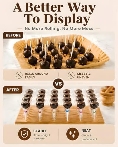 24 Hole Wooden Cake Pop Stand, Cake Pop Holder for Drying