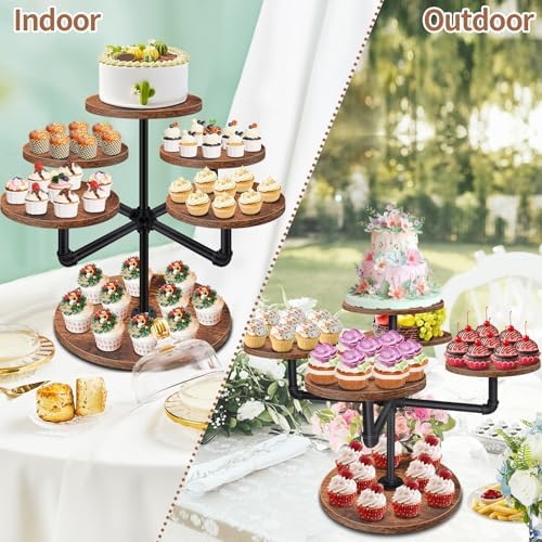 Cupcake Stand for 50 Cupcakes, 3 Tier Large Wooden Cupcake Tower