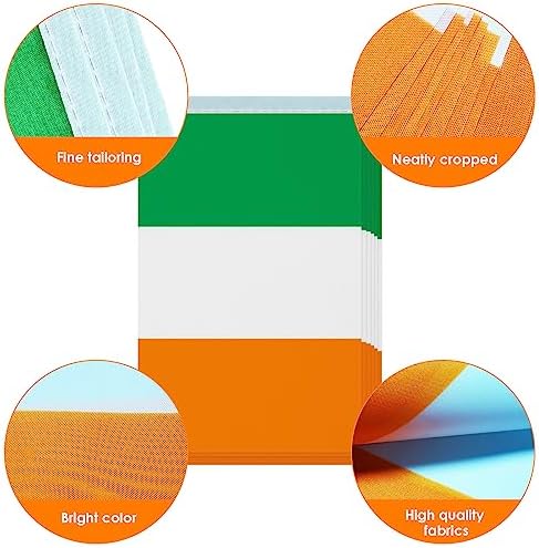 AhfuLife 60 Pcs Irish String Flags for St. Patrick's Day Party Decorations, Small Ireland Flag Bunting Banner- Double Sided for Six Nations Rugby World Cup Soccer Party Decorations (5.5×8.3 Inch -66 Ft)