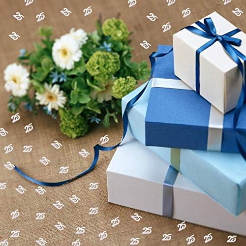 25th Birthday Confetti Number 25 Confetti 25th Anniversary Party Confetti for Party Table Decoration Supplies or DIY (Silver 1.5 Oz 1500 Pieces)