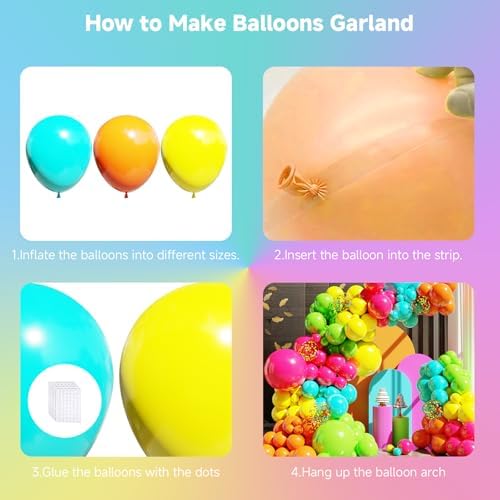 Tropical Balloons Arch kit, 131Pcs Hawaiian Summer Party Balloons