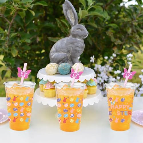 60 Pcs Easter Cups – 16 oz Plastic Disposable Cups
