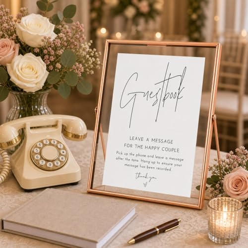 Calculs Audio Guest Book Sign, Copper 8x10 Floating Picture Frame
