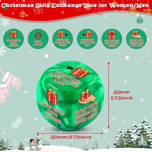 Santa Swap Gift Exchange Dice White Elephant Gifts for Women Men Christmas