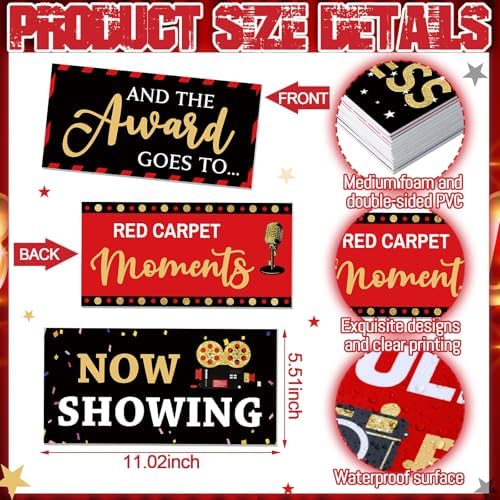 Beeveer 24 Designs Movie Party Photo Booth Props, Double Sided PVC Selfie