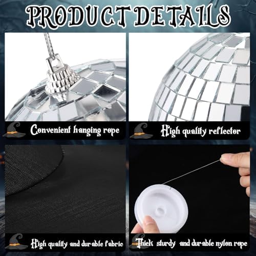 Seematn 12 Set Halloween Disco Decorations Hanging Disco Witch