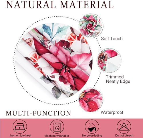Christmas Tablecloth Pink Xmas Decorations Waterproof Tablecloths Table Covers for Dinner Kitchen Dining Table Party Holiday Decor 60"x 102" Oblong/Rectangle