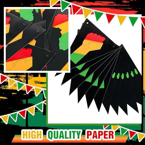 Gueevin 120 Pcs 100 ft Juneteenth Party Decoration Happy Banner Banner for African Independence Day 19th June 1865 Juneteenth Day Party Supplies African Black History Mont