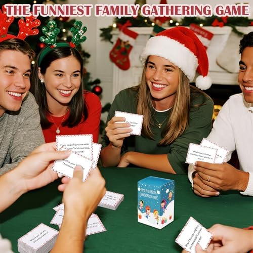 Jenaai 120 Pcs Christmas Conversation Cards Ice Break Party Game