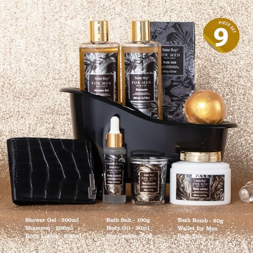 Gift for Dad Spa Gifts for Men Bath & Body Kit Spa Gift Set, Man Spa Basket