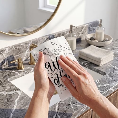 200 Pack Wash Your Hands Disposable Hand Towels for Bathroom Paper Towels for Guests Etiquette Guest Dinner Napkins Decorative Paper Hand Towels for Bathroom Wedding Birthday Anniversary