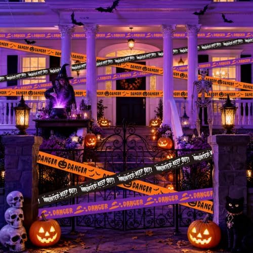 SWRT 3 Pack Halloween Decorations Caution Tape, 3 in x 30 Ft (Total 90 Ft)