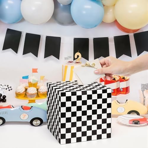 Hxezoc Racing Card Box Sports Party Favors Post Box Cardboard Receiving Money Holder for Racing Theme Wedding Reception, Baby Showers, Anniversary, Birthday Party, Table Centerpiece Decorations