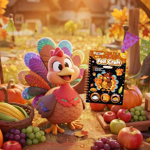 FUNNYB&G Foil Art Craft Kit for Kids, Thankgiving Crafts Gift Toy for Kids