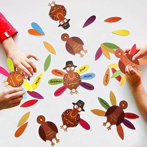 BBTO 36 Sets Thanksgiving Turkey Craft Kit Fall Craft, Classic Style