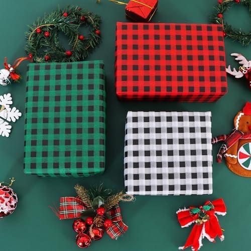BEISHIDA 90 Sheets Christmas Gingham Tissue Paper Bulk,Red Green Black Buffalo Plaid Wrapping Tissue Paper for Gift Bags, 14 x 20 Inch Gift Wrap for Party Decoration DIY Crafts Decor Holiday Flowers