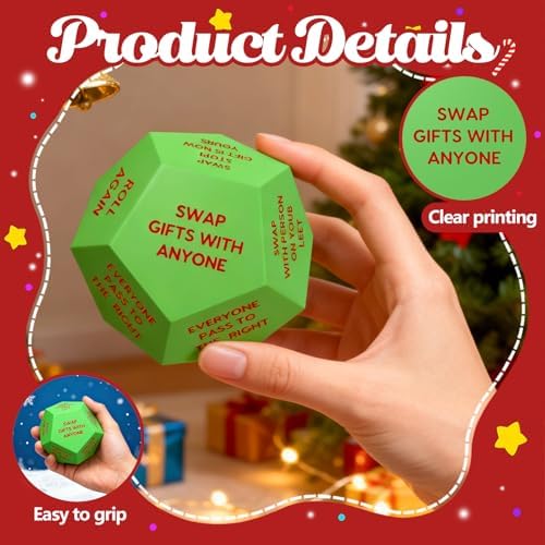 Santa Swap Gift Exchange Dice, 3in Exchange Gifts for Adult