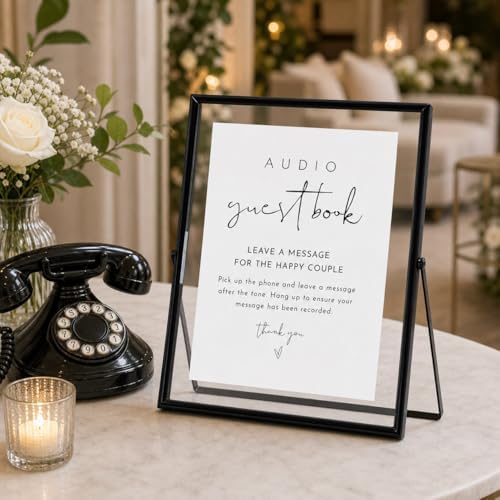 Calculs Audio Guest Book Sign, Black 8x10 Floating Picture Frame