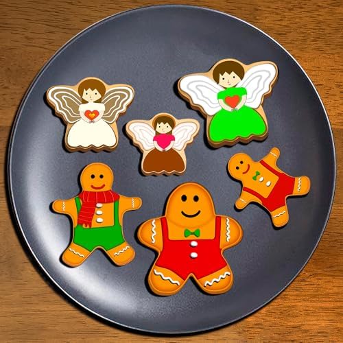 YXClife Christmas Cookie Cutter Set - Gingerbread Man, Snowflake, Christmas Tree, Heart, Star, Angel - 18 Piece Christmas Cookie Cutters, Cookie Cutters Christmas Shapes for Holiday Winter Baking