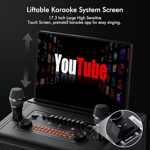 Smart Karaoke Machine with 17.3 Inch Touch Screen & Lyrics Display