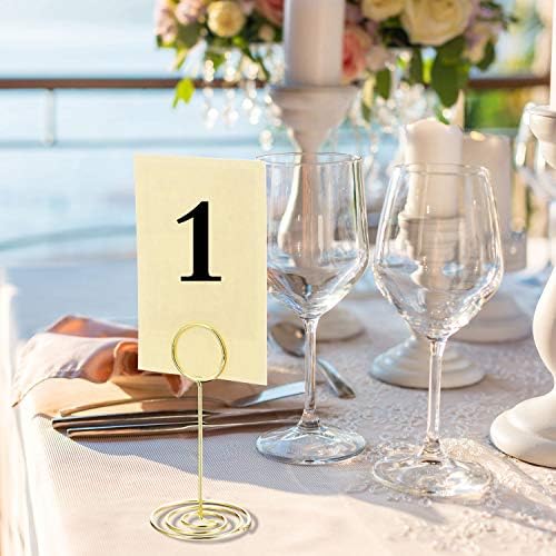TecUnite 24 pcs 3.35 Inch Picture Clips Table Place Photos Card Holder Gold