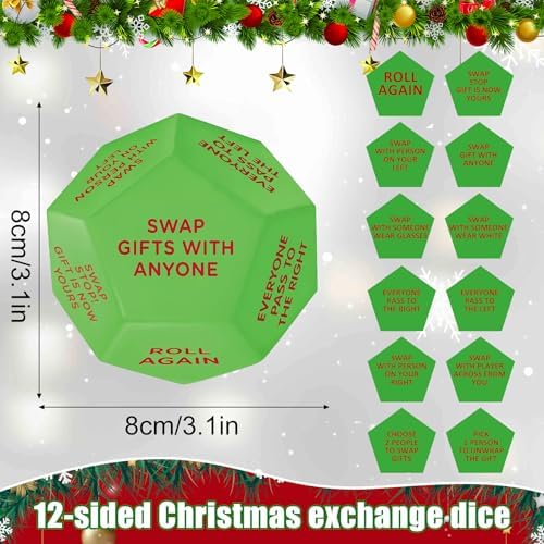 Santa Swap Gift Exchange Dice,3 ins Christmas Stocking Stuffers Games