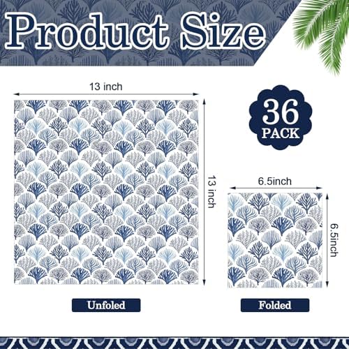 Yexiya 36 Sheet 6 Style Coastal Beach Paper Napkins for Decoupage