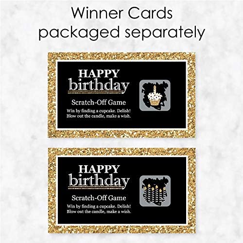 Big Dot of Happiness Adult Happy Birthday - Gold - Birthday Party Game Scratch Off Cards - 22 Count (Pack of 2)