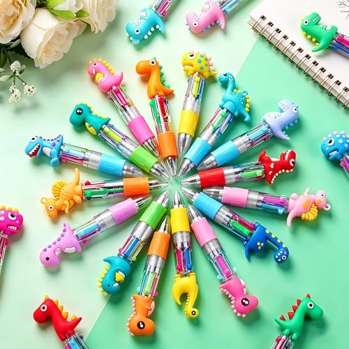 36pcs Mini Multicolor Dinosaur Pens in One for Party Favors Birthdays Gifts