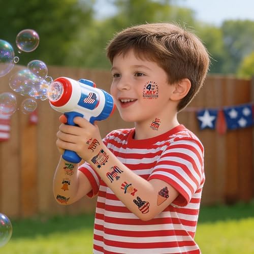 250th Anniversary USA Shirt - 150 PCS USA Flag Patriotic Tattoos for Fourth of July Accessories America Merchandise | 4th of July Outfits for Women,Red White Blue Party Decorations Favors Supplies