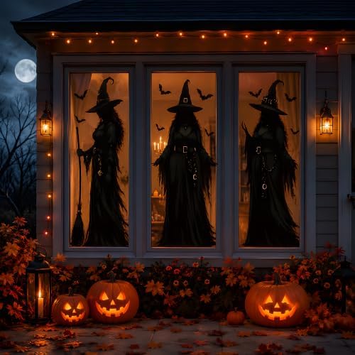 Halloween Decorations - Witch Window Clings for Halloween Party Decor