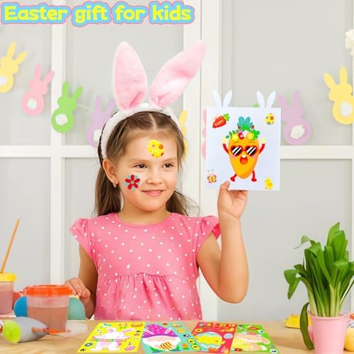 48 PCS Easter Stickers Crafts for Kids, Easter Craft Basket Stuffers