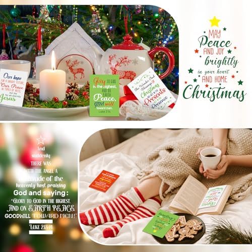 60 Pcs Christmas Bible Verse Gold Foil Wallet Cards, 3.5 Inch