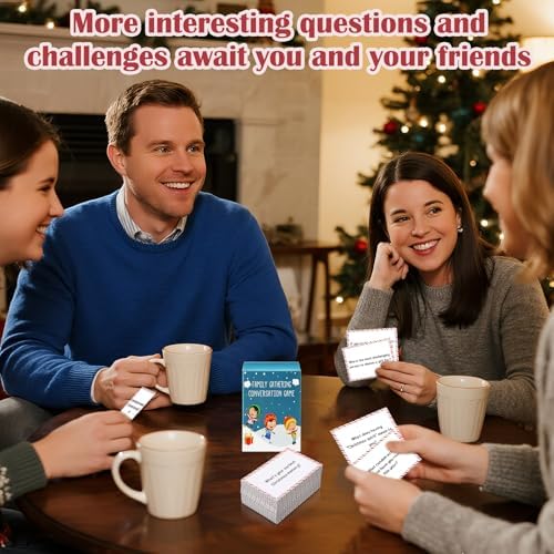 Jenaai 120 Pcs Christmas Conversation Cards Ice Break Party Game