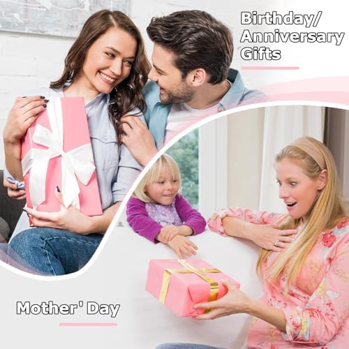 Vanhench 17.5"×963" (80 1/4FT) Pink Wrapping Paper Roll
