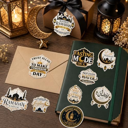 10PCS Ramadan Eid Stickers Islamic Greeting Vinyl Decals
