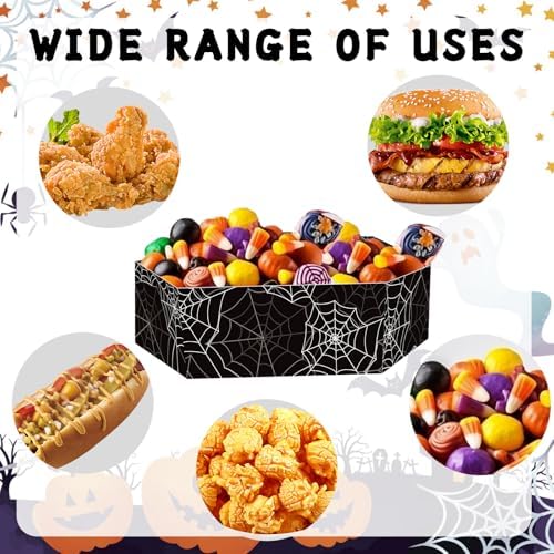 FRIDAY NIGHT 24 PCS Halloween Paper Food Tray Disposable Coffin Bowl