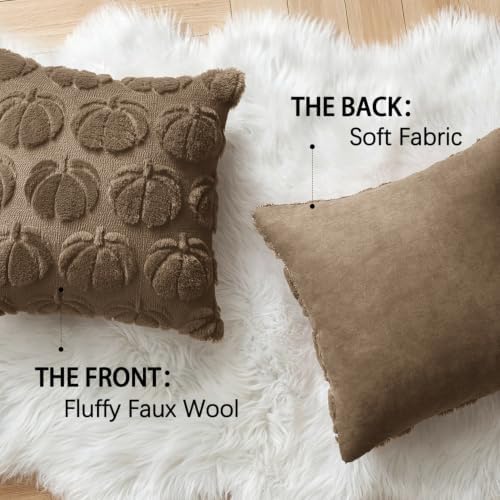 MIULEE Fall Pillow Covers Pumpkin Fall Decor 20x20 Coco Brown