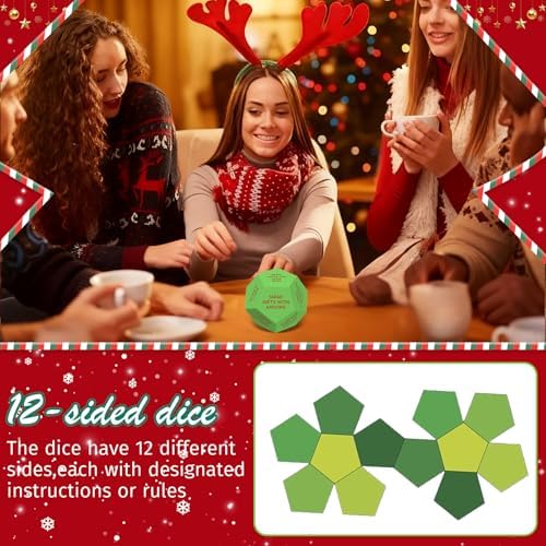 Santa Swap Gift Exchange Dice, 3 * 3in Exchange Christmas Stocking Stuffers