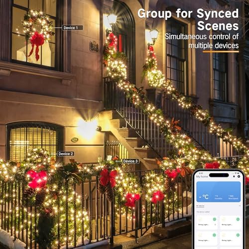 Brizled Smart Christmas Lights, 98.4FT 300 LED Color Changing Christmas Lights with APP/Voice Control, Warm White & Multicolor Fairy String Light Music Sync Xmas Tree Light for Indoor Outdoor Decor