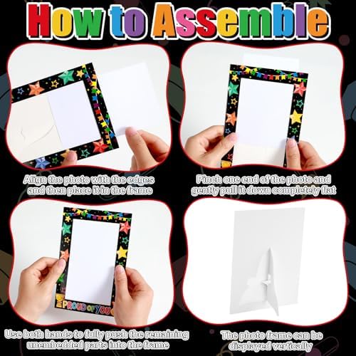 50Pcs Graduation Paper Photo Frames 4x6 K Picture Frame with Clips String