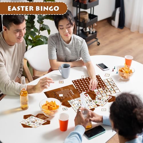 YQUQWN Easter Bingo Game Religious Bingo Cards 24 Players Easter Party Supplies Cross Shaped School Classroom Activities Party Games Favors
