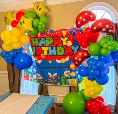 Red Yellow Blue Green Balloons Arch Kit, 131PCS Yellow Blue Red Balloons